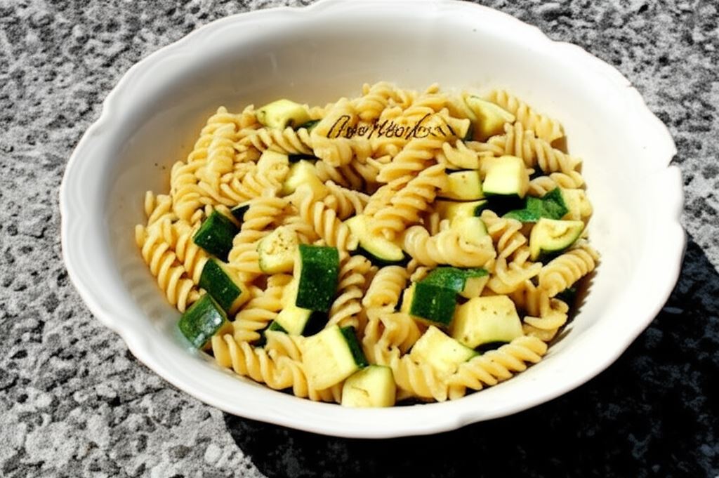 Ekspresowy makaron fusilli z cukinią i bazyliowym pesto
