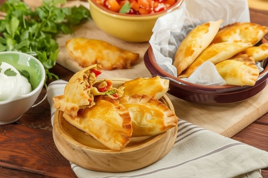 Empanadas z pieczonych udek kurczaka