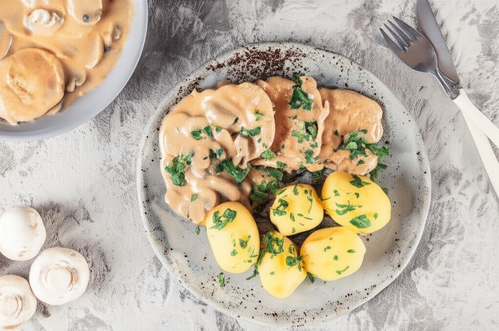 Eskalopki z kurczaka w sosie śmietanowo-ziołowym