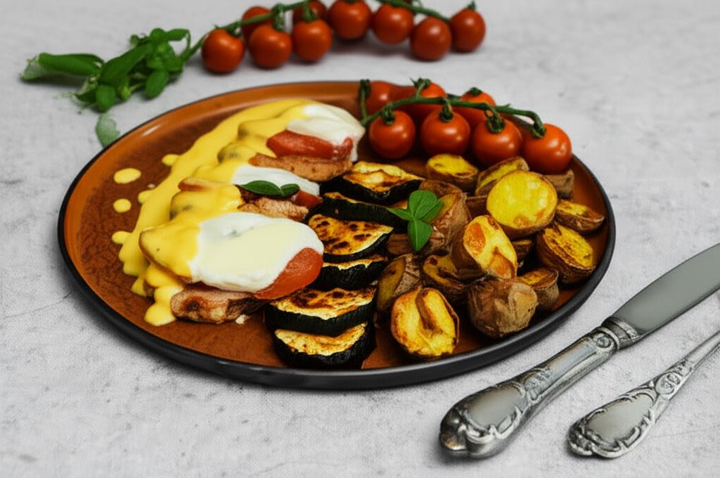 Eskalopki z polędwiczki wieprzowej z mozzarellą w dyniowym sosie