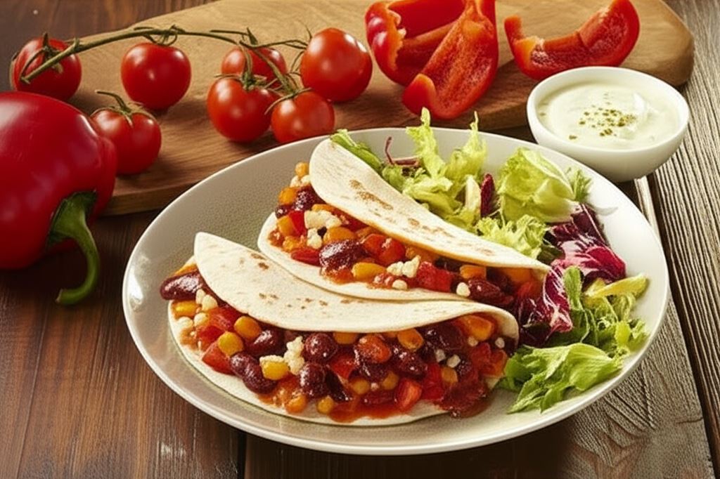 Fajitas z czerwoną fasolą