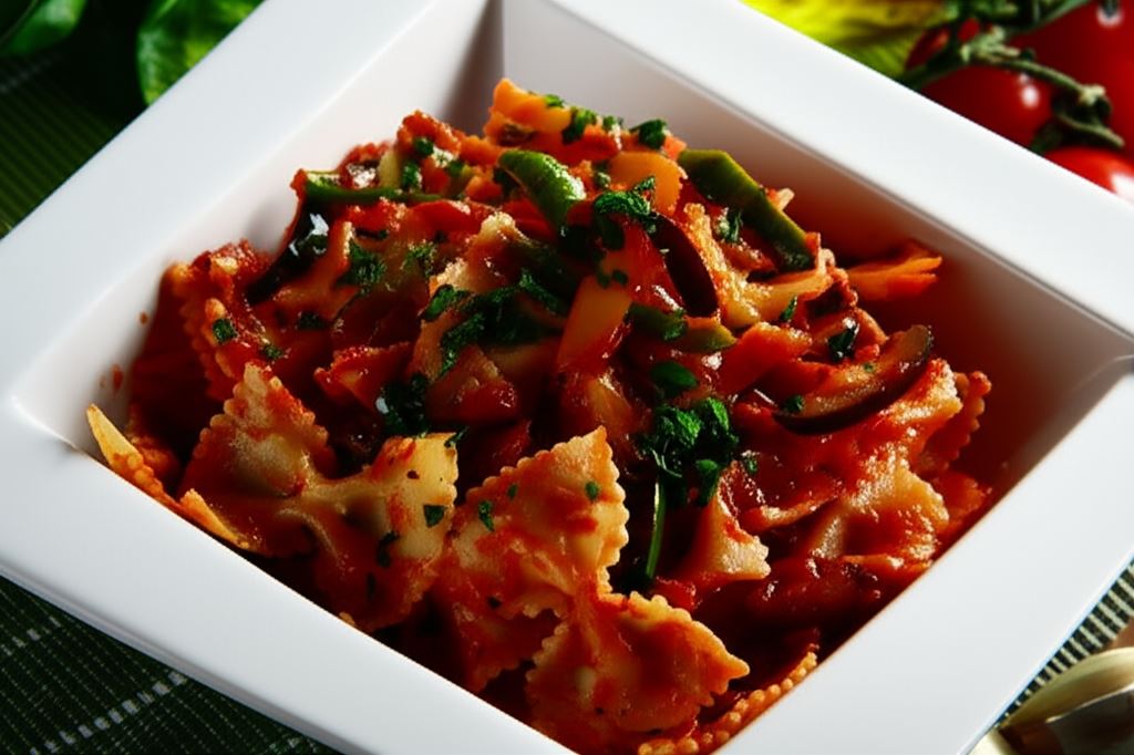 Farfalle z grillowanymi warzywami