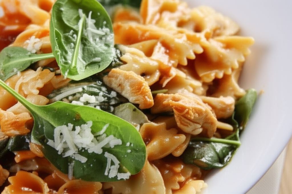 Farfalle ze szpinakiem