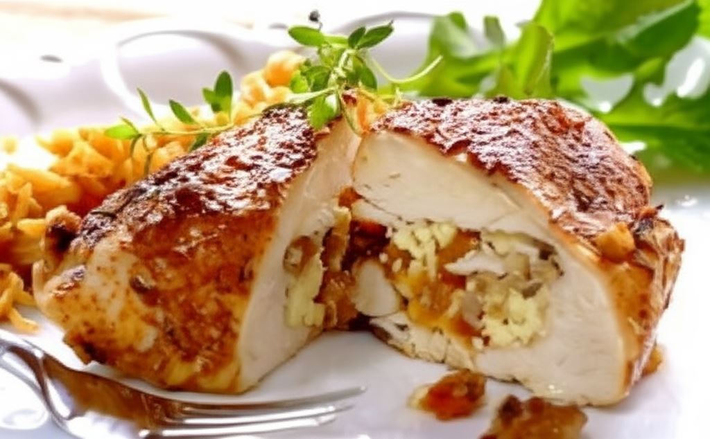 Faszerowana pierś z kurczaka z bakaliami