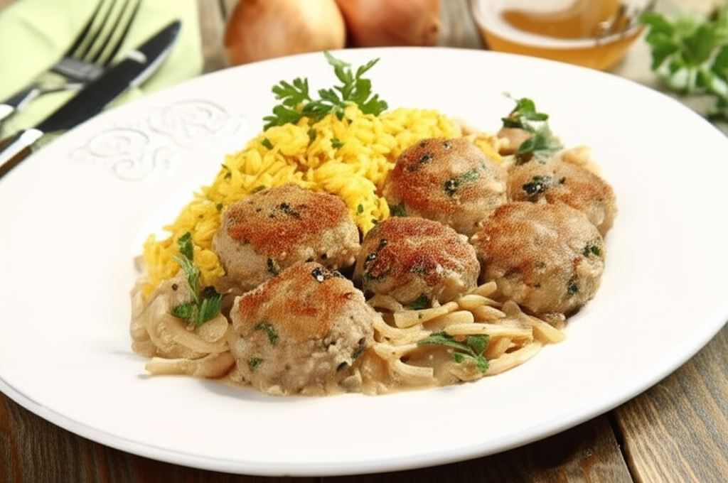 Frykadelki w sosie cebulowym