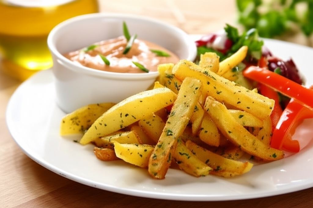 Frytki domowe z sosem