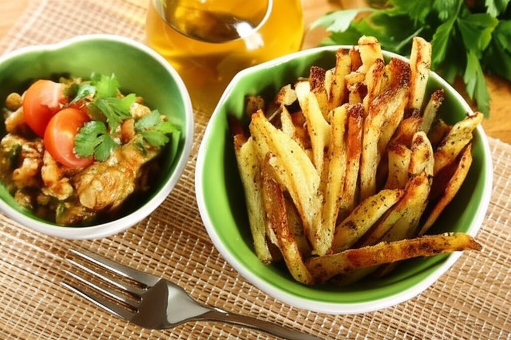 Frytki z dipem guacamole