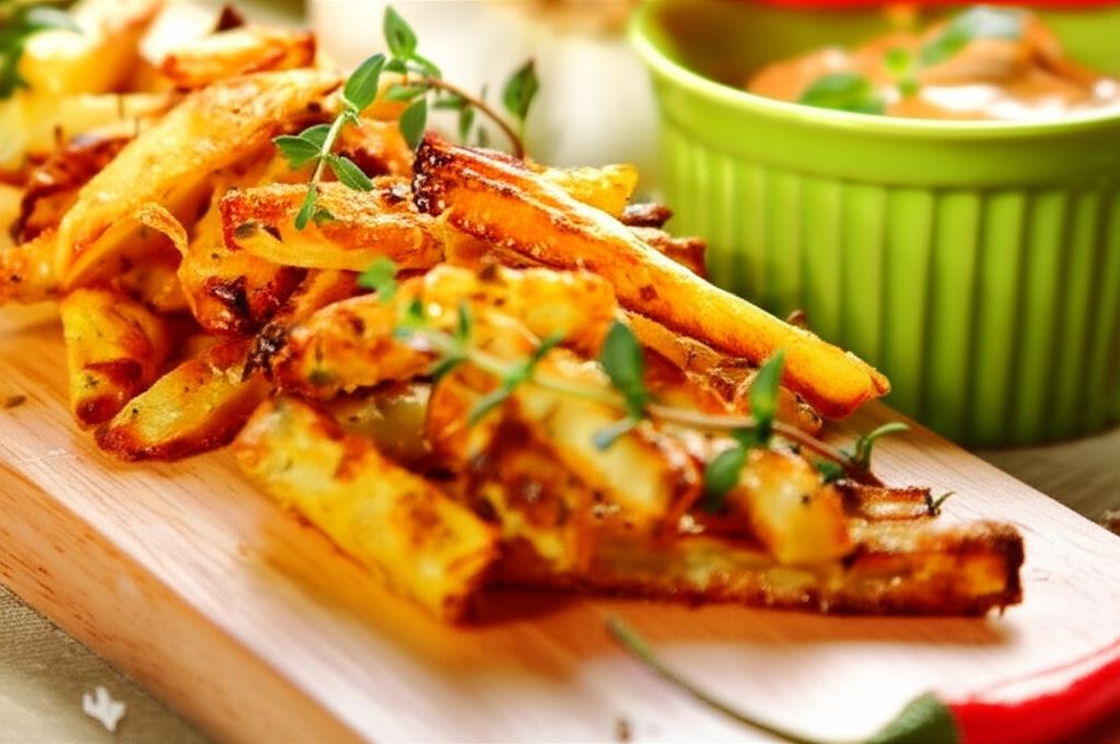 Frytki z klasycznym sosem koktajlowym