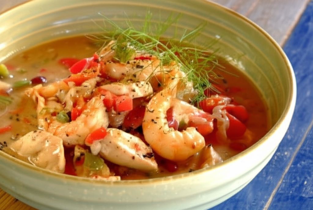 Garnek pełen krewetek