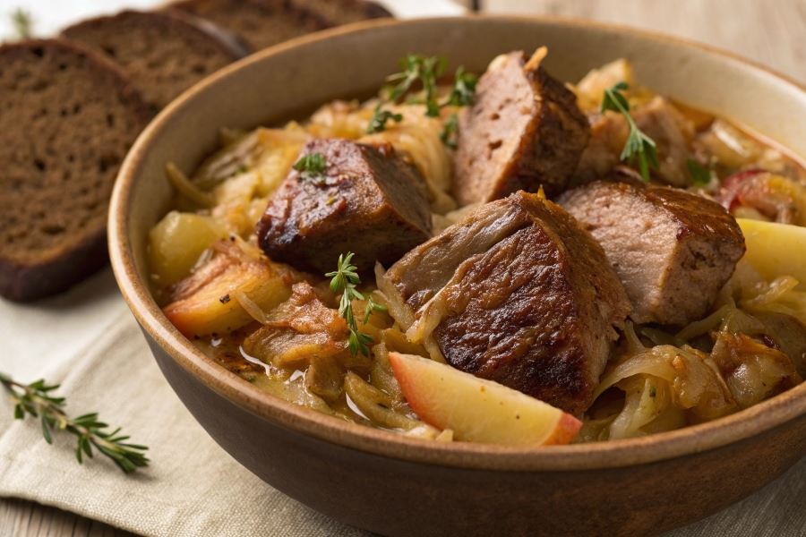 Gęś duszona w kapuście