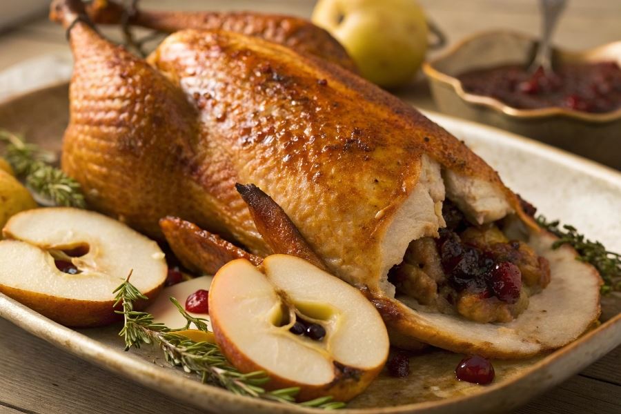 Gęś nadziewana gruszkami