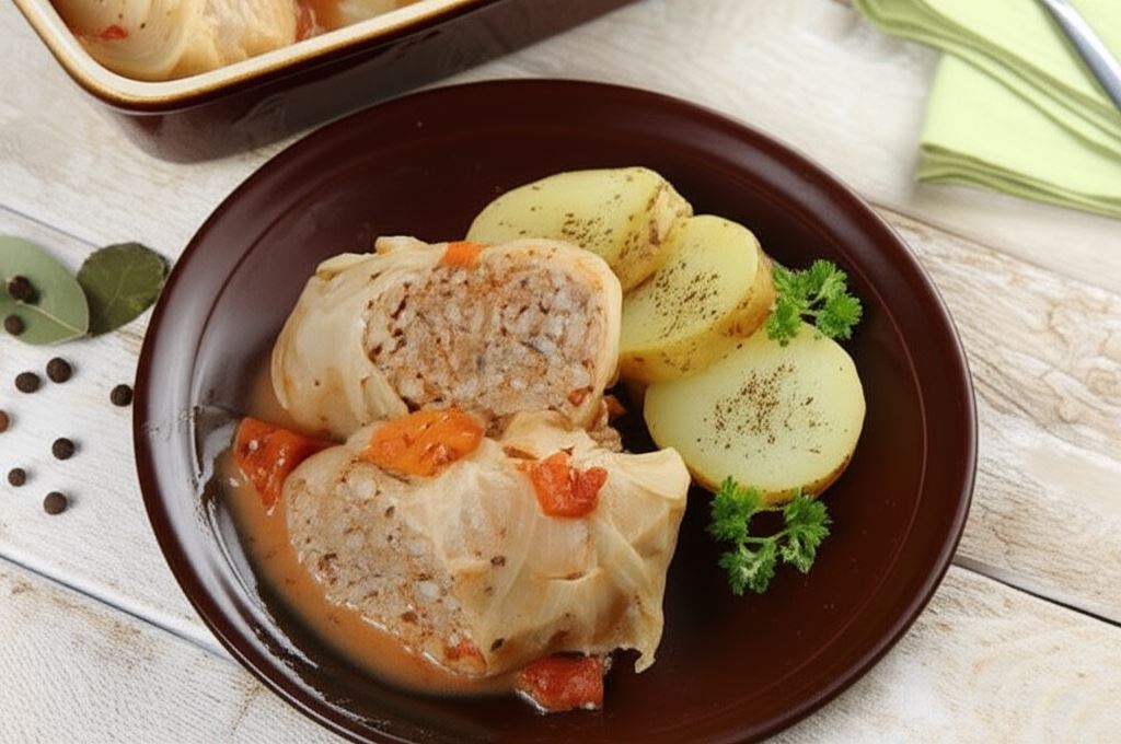 Gołąbki tradycyjne z ryżem i mięsem