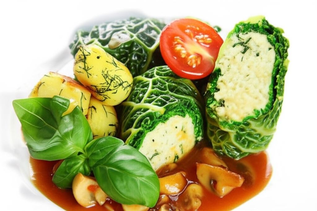 Gołąbki z kaszą jaglaną i serem wędzonym