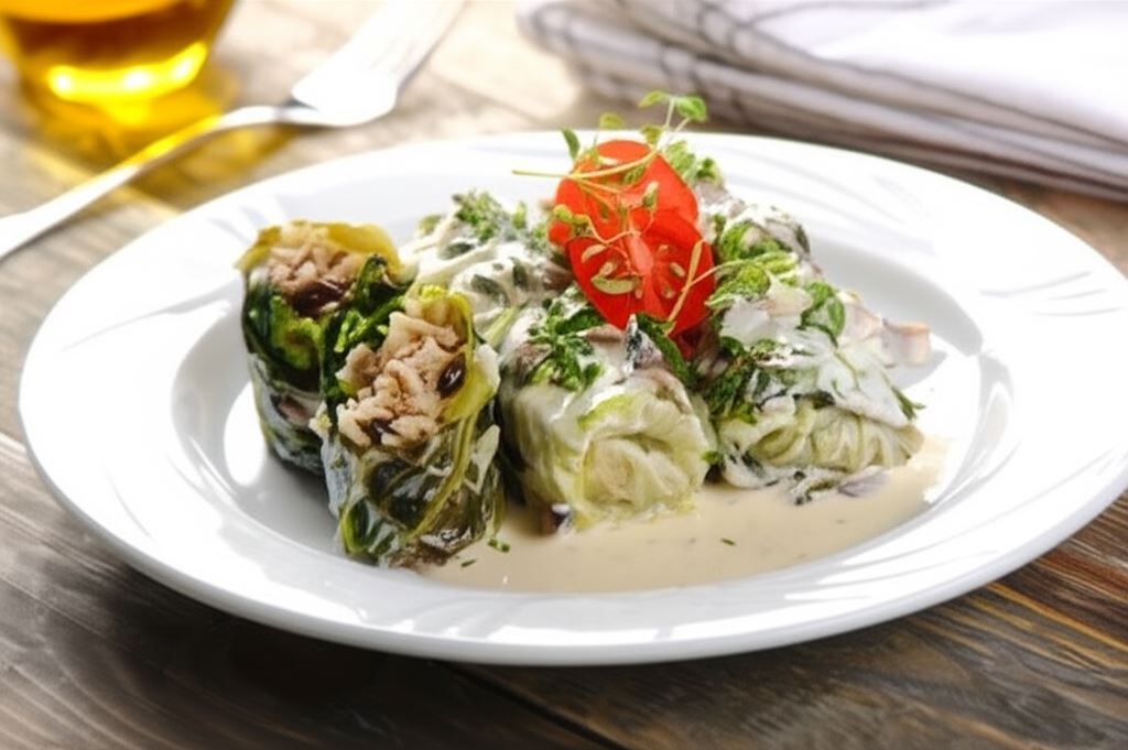 Gołąbki z pieczarkami