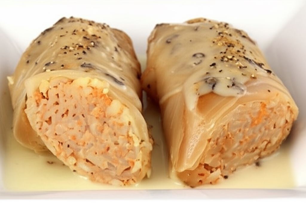 Gołąbki z pieczonym karczkiem