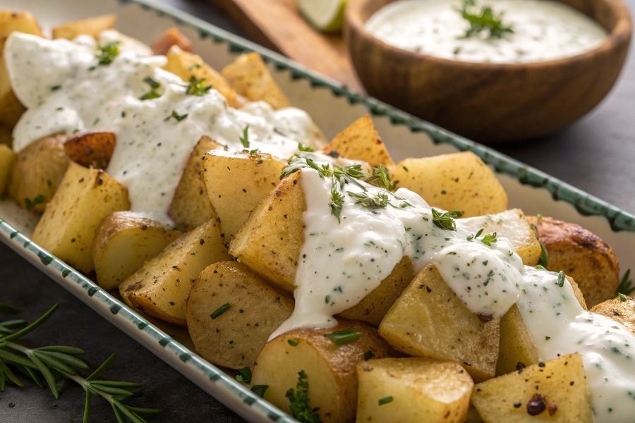 Gotowane ziemniaki w sosie