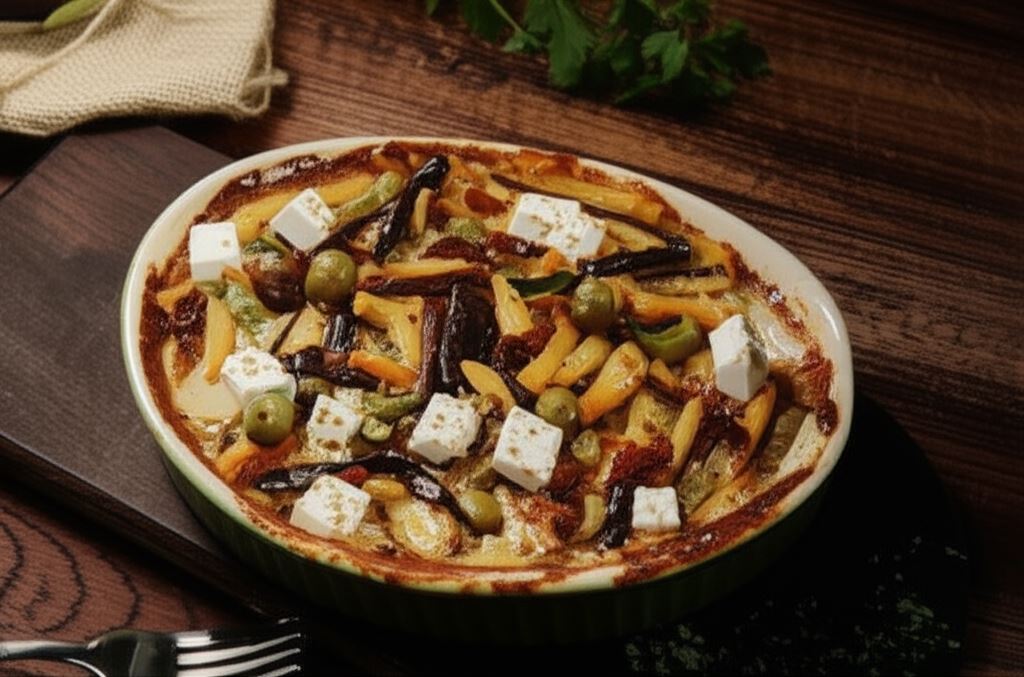 Grecka zapiekanka z grillowanym bakłażanem