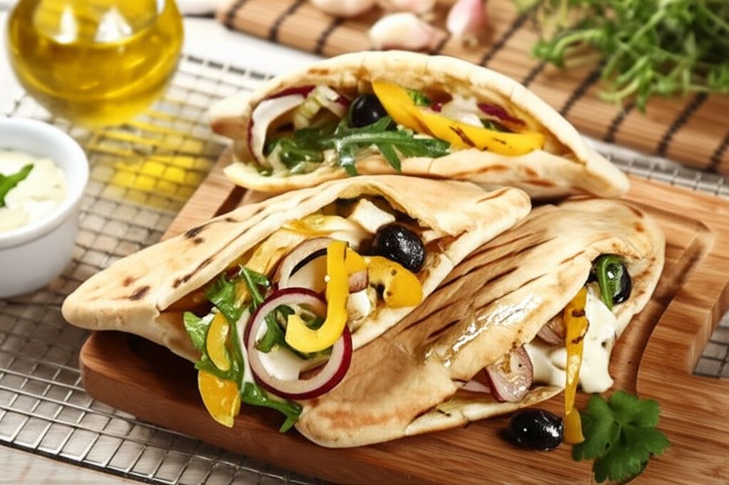 Greckie pity z grillowaną papryką