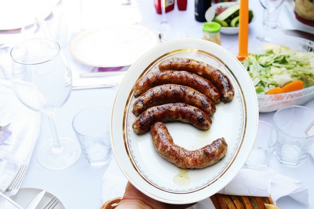 Grillowana biała kiełbasa