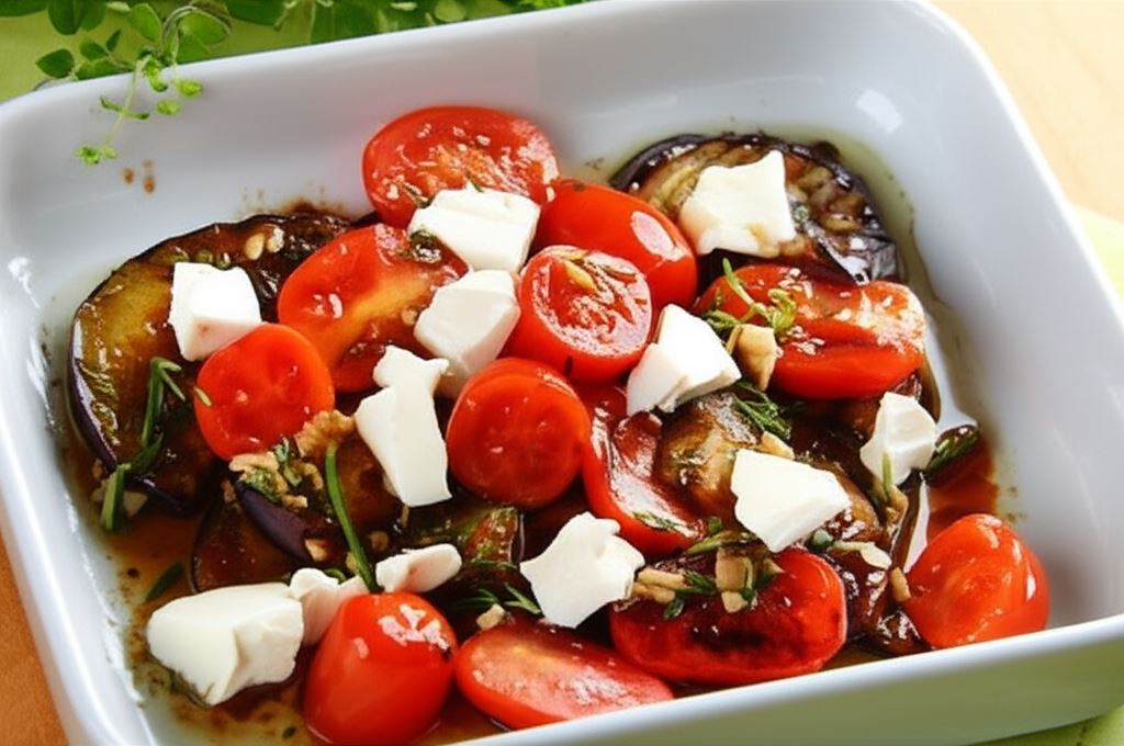 Grillowane bakłażany z octem