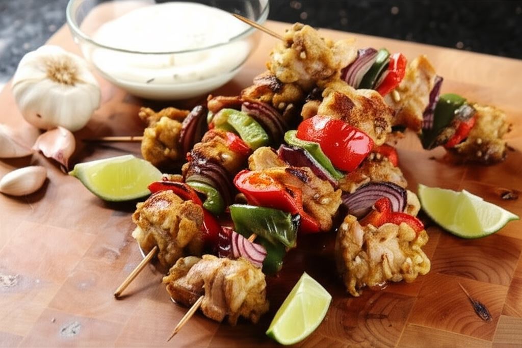 Grillowane kurczaki po meksykańsku na patyku