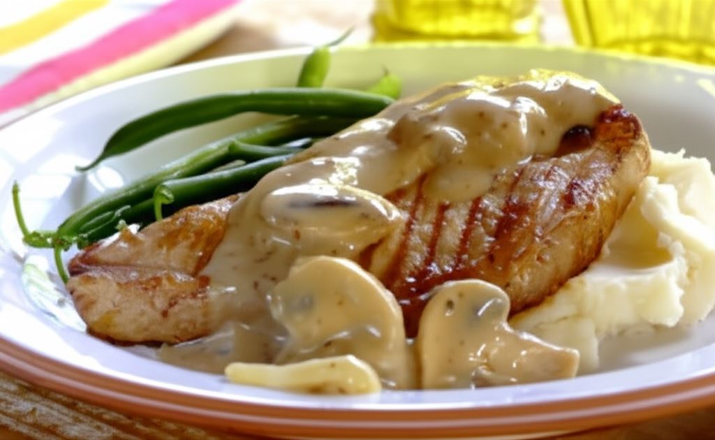 Grillowane steki z indyka z pieczarkami