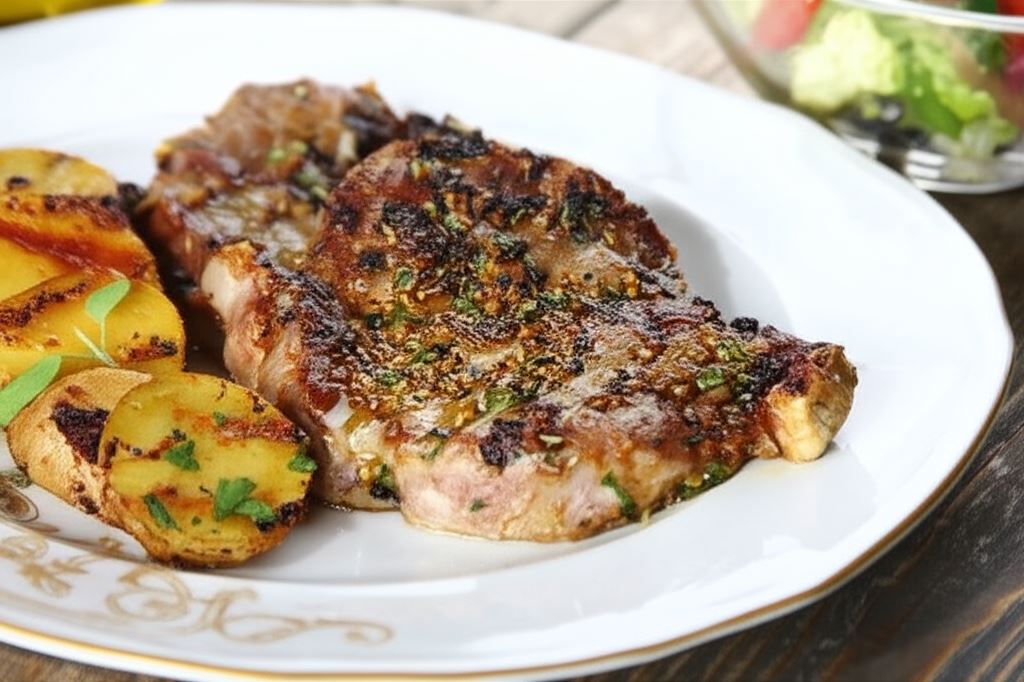 Grillowane steki z karkówki z ziołami i musztardą