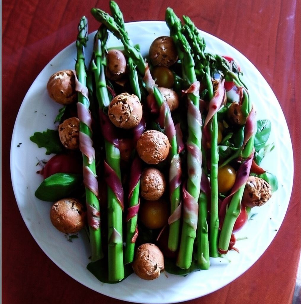 Grillowane szparagi na lekkiej sałatce