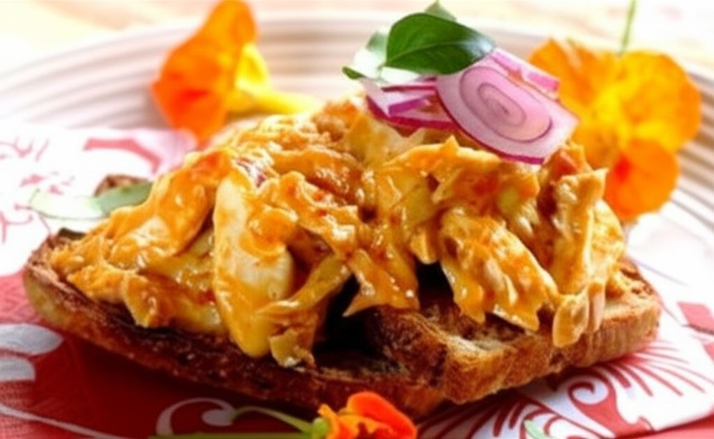 Grillowane tosty z kurczakiem curry