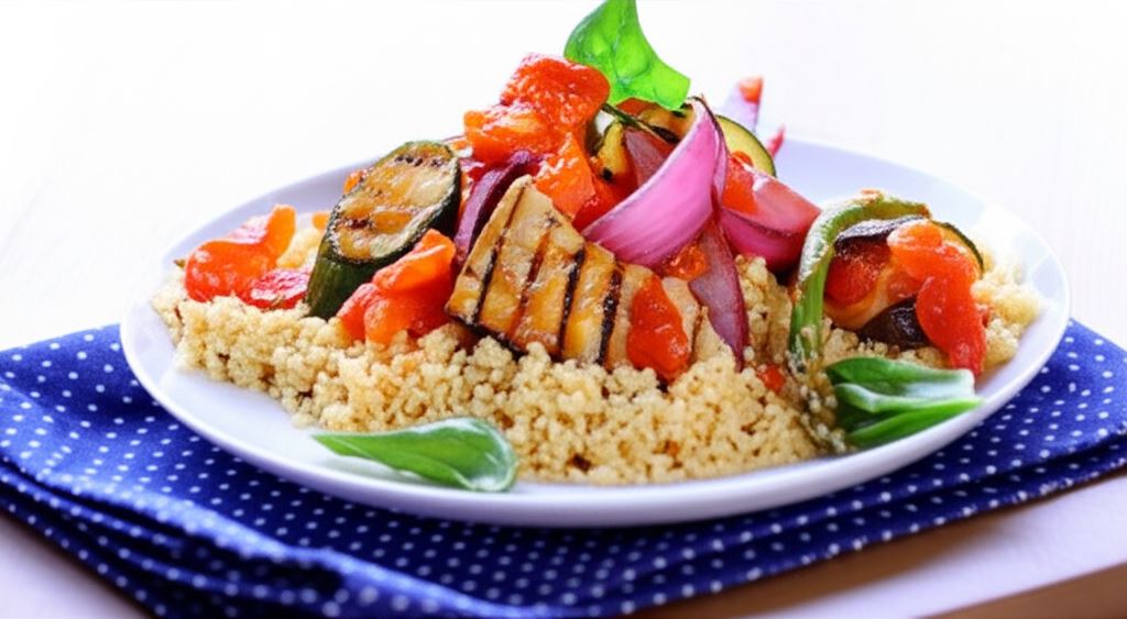 Grillowane warzywa na kaszy kuskus