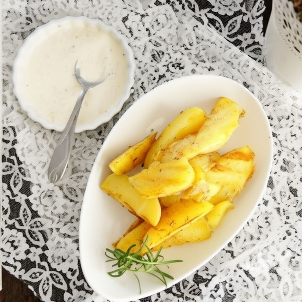 Grillowane ziemniaki z sosem czosnkowym