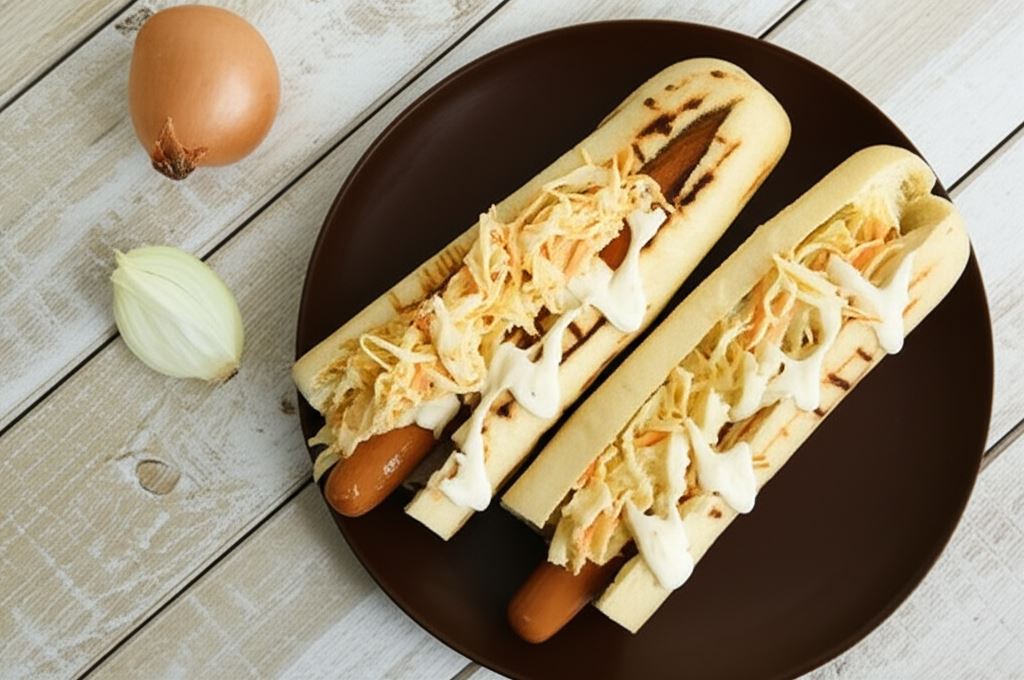 Grillowany hot dog z surówką colesław