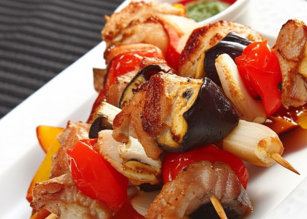 Gruzińskie szaszłyki z jagnięciny z sosem Tkemali