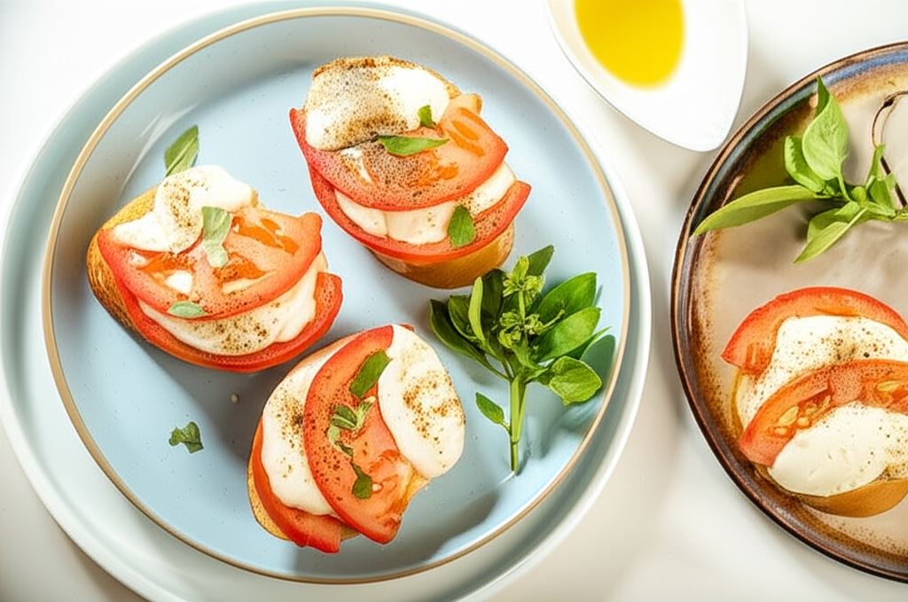 Grzanki czosnkowe z mozzarellą i pomidorami