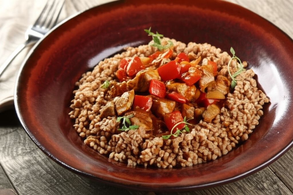 Gulasz wieprzowy z majerankiem i śmietaną