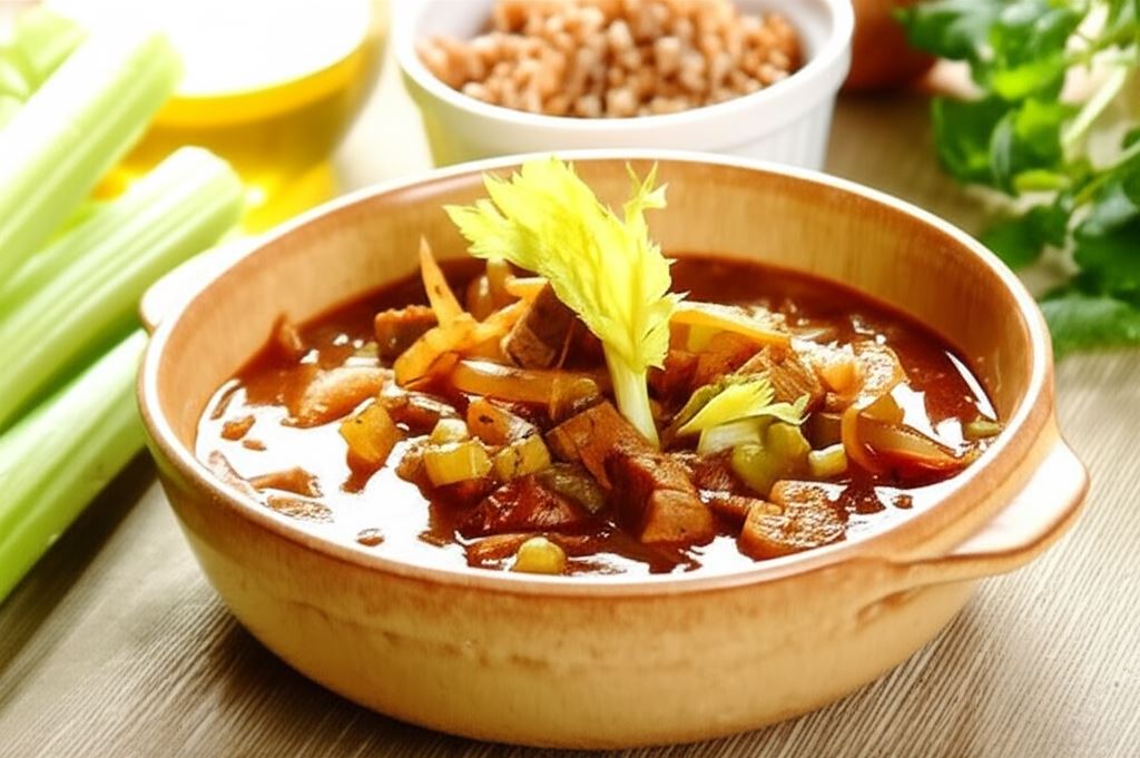 Gulasz wołowy z kaszą gryczaną