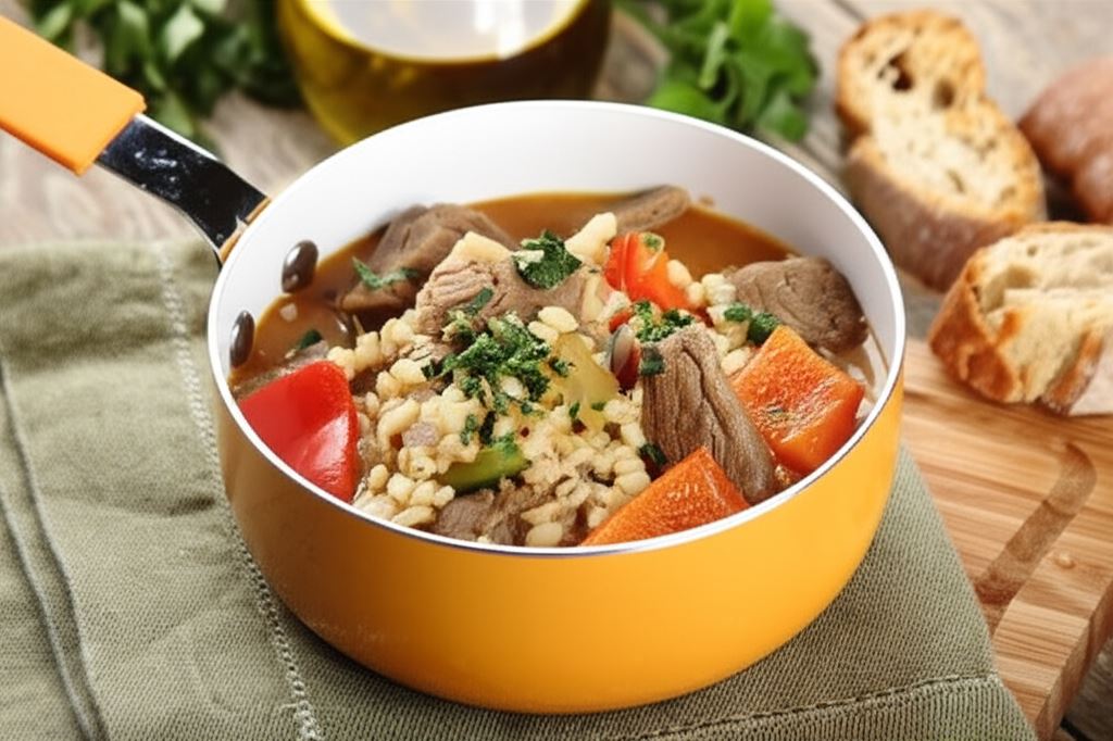 Gulasz wołowy z pęczakiem