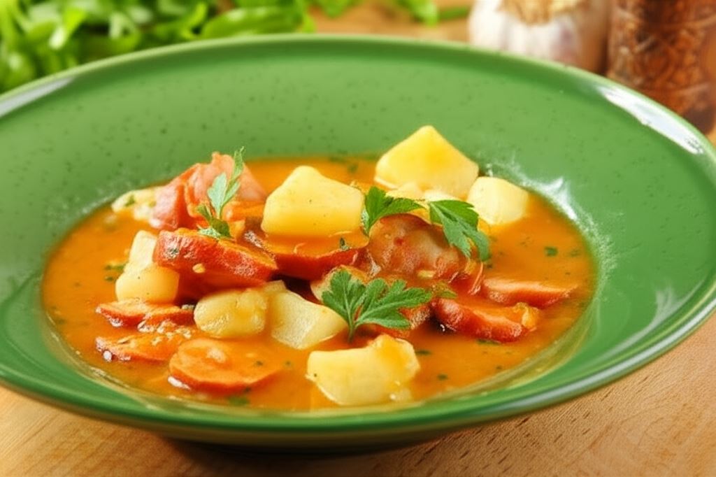 Gulasz z kiełbasy i ziemniaków