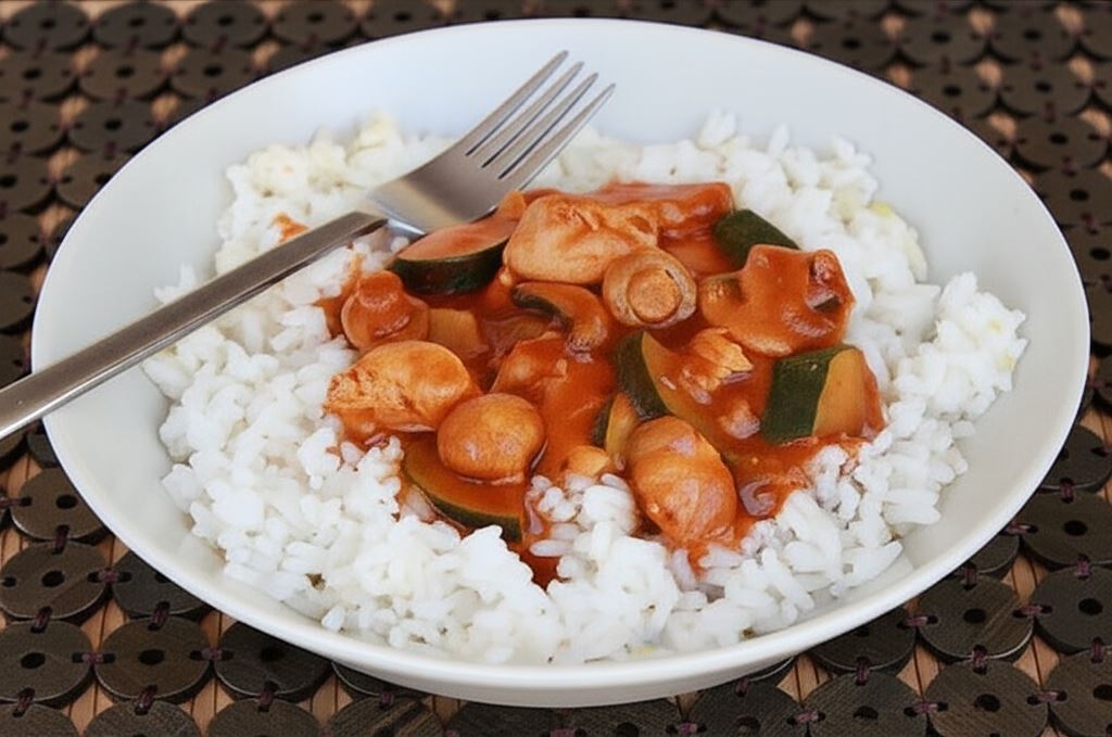 Gulasz z mięsem drobiowym i warzywami