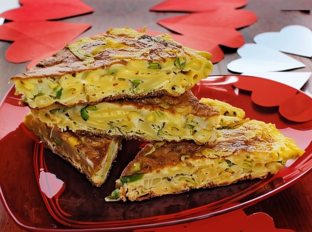 Hiszpańska tortilla z makaronem i kiełkami