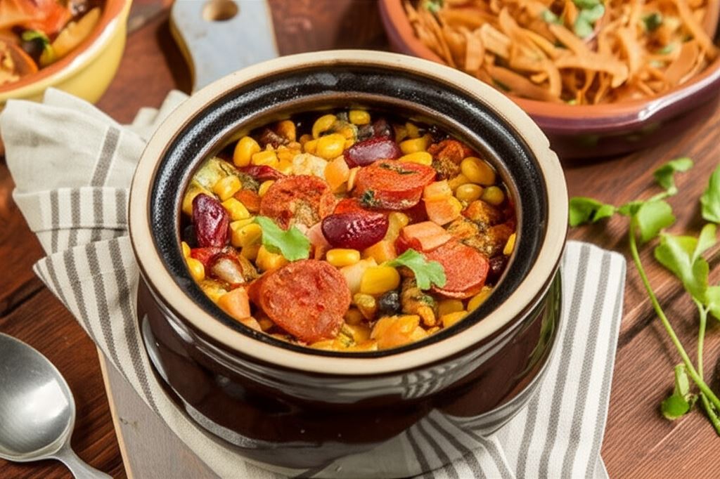 Hiszpańska zupa z czerwoną fasolą i kiełbasą chorizo