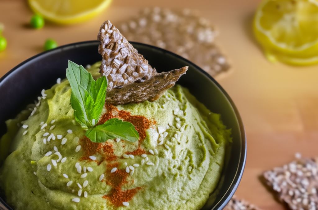 Hummus z zielonym groszkiem