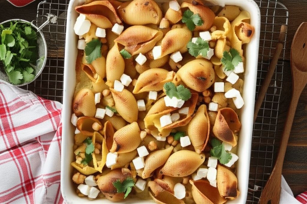 Indyjska zapiekanka makaronowa z kurczakiem i curry