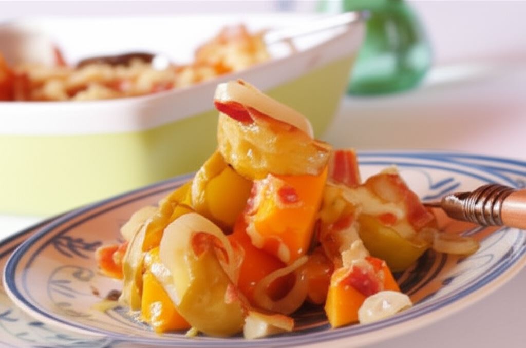 Jabłka zapiekane z dynią i boczkiem