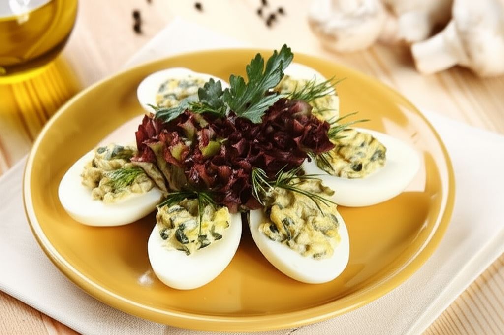 Jajka faszerowane pieczarkami
