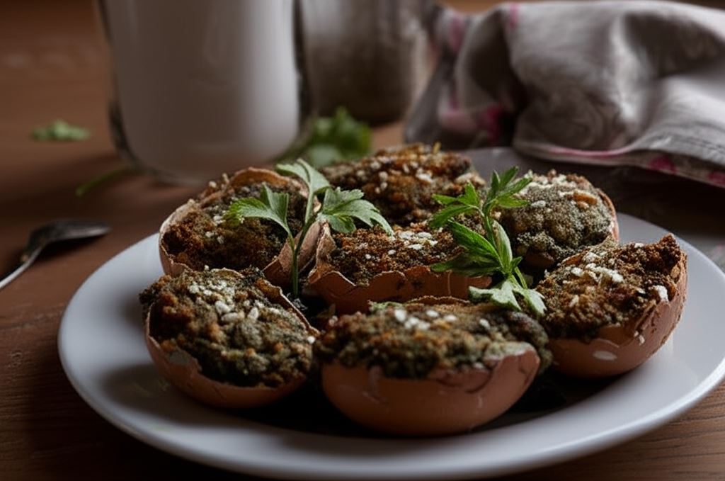 Jajka faszerowane z pieczarkami w skorupkach