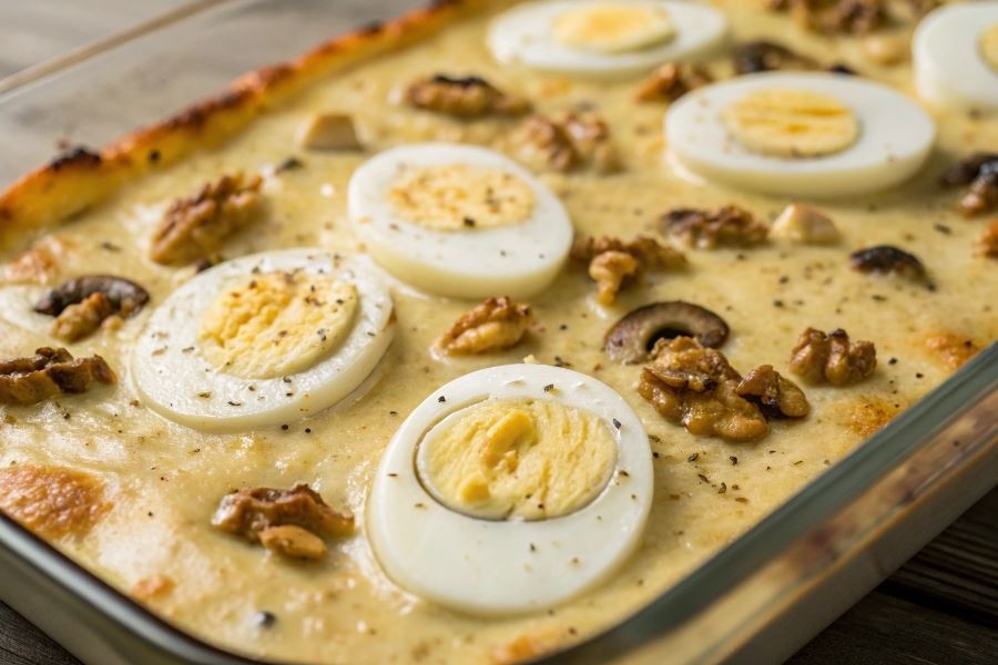 Jajka pod beszamelem