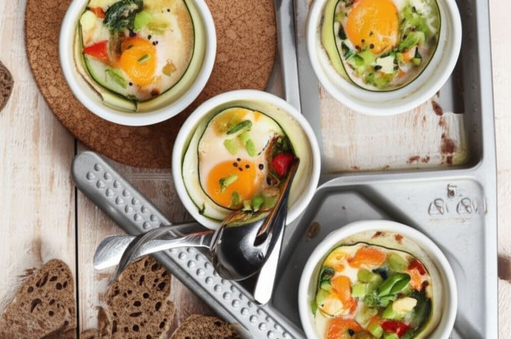 Jajka zapiekane z łososiem i warzywnym Ragout