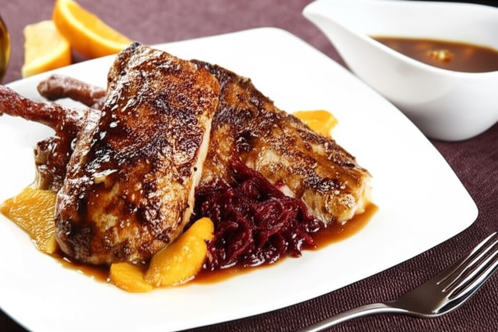 Kaczka pieczona w pomarańczach