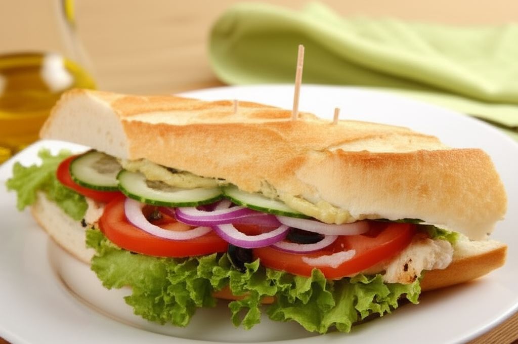 Kanapka z kurczakiem i warzywami